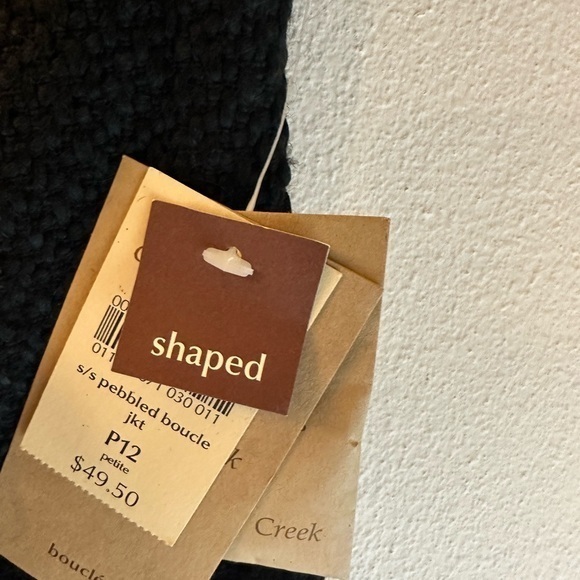 Coldwater Creek Pebbled Boucle Shaped Purple Short Sleeve Career Jacket P12 NEW - Picture 2 of 9